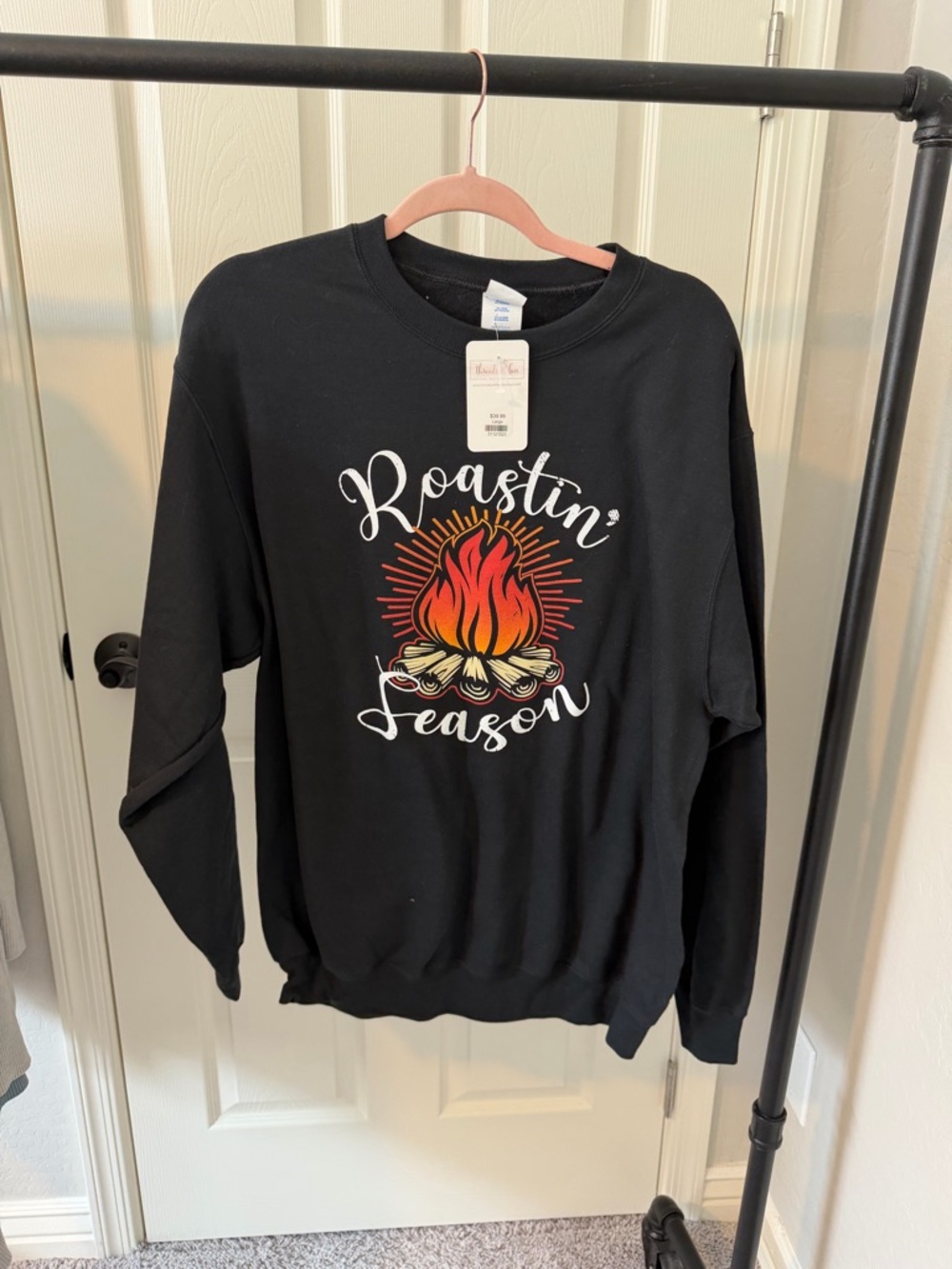 Black 'Roastin' Season' Graphic Crewneck Sweatshirt - Women